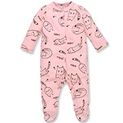 Комбінезон-чоловічок для дівчинки 1533206клп інтерлок Татошка рожевий з принтом