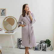Халат жіночий вафельний з шалевим коміром P-301 Cosy лавандово-сірий
