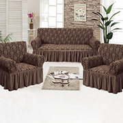 Жакардові чохли для дивана та 2 крісел Love you шоколад