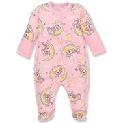 Комбінезон-чоловічок для дівчинки 1502253ніч футер Татошка рожевий з принтом