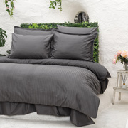 Постільна білизна Altinbasak Poplin Infinity Shadows поплін темно-сірий простирадло на гумці