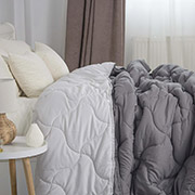 Ковдра всесезонна на кнопках Duo Season ТЕП темно-сірий-світло-сірий