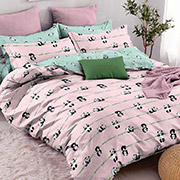 Постільна білизна Пандочки pink 102144 бязь-люкс Selena простирадло на гумці
