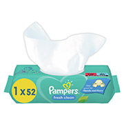 Дитячі вологі серветки Pampers Fresh Clean 52 шт