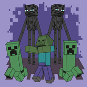 Картина за номерами 25х25 см Майнкрафт Ендермени Santi 955476