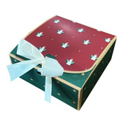 Коробка подарункова новорічна 115х115х50 мм Ангели