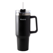 Термокухоль з соломинкою 1200 мл Magio MG-1087 чорний