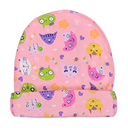 Шапочка для дівчинки Татошка 1/07рм інтерлок рожевий з принтом