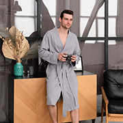 Чоловічий халат Duna M60 фактурний муслін Cosy сірий