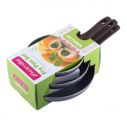 Набір сковорідок 20см, 24см, 28см з антипригарним покриттям Grey marble з алюмінію Kamille 4116