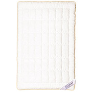 Ковдра вовняна в натуральній бавовні зимова Woolen Gold SoundSleep 450г тик молочна