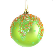 Куля новорічна 8 см Карамель із бісером Yes! Fun 972816