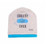 Шапочка для хлопчика Bembi ШП82 супрем сіра з блакитним