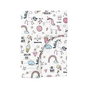 Простирадло на гумці Unicorn Sweet фланель Cosas висота 20 см