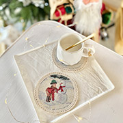 Серветка гобеленова новорічна Зимова пригода LiMaSo ROUND1004-10D