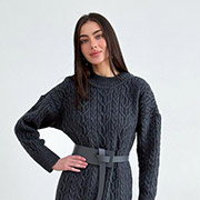 Ремінь жіночий шкіряний Art Knit сірий