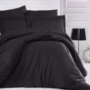 Комплект постільної білизни Selena Сатин Stripe чорний 310080