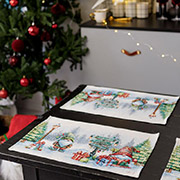 Серветка новорічна гобеленова Різдвяне багаття Прованс