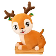 Подушка-іграшка з пледом 3в1 Бембі Colorful Home коричнева