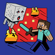 Картина за номерами 25х25 см Майнкрафт Стів та Гаст LED-підсвічування Santi 954393