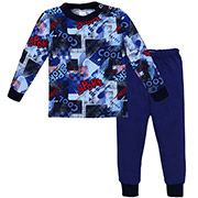 Пижама для мальчика 0102402спр футер с подчесом Татошка синий