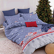 Комплект постільної білизни Winter Тепло зимових снів SoundSleep бязь блакитна