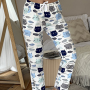 Штани піжамні жіночі Котики Рибки Cosy молочні