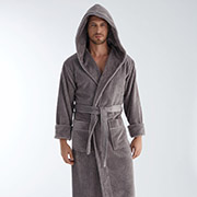 Чоловічий довгий халат з капюшоном Nusa NS-1335 taupe
