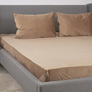 Простирадло велюрове на гумці Velour ТЕП капучино