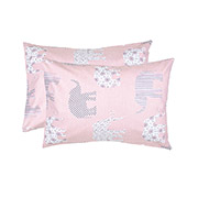 Набір із двох наволочок Слони бязь Home Line рожевий