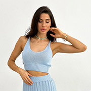 Топ в'язаний жіночий Joy Art Knit небесний