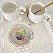 Серветка гобеленова великодня кругла 10 см LiMaSo Round1018M-10D