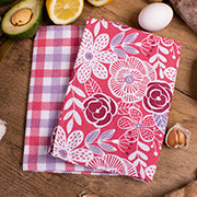 Набір із 2 вафельних кухонних рушників 605 Red rue Mirson