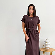 Сукня Маргарет бавовна-льон Art Knit шоколад