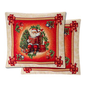 Наволочка новогодняя гобеленовая двусторонняя с люрексом Christmas Lefard