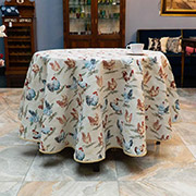 Скатертина гобеленова кругла Пташиний двір Villa Grazia