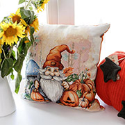 Декоративна подушка Гарбузові гноми з синім грибом Прованс