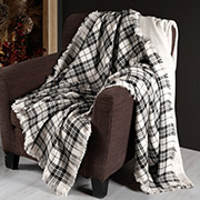 Плед бавовняний Plaid black First choice