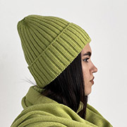 Шапка в'язана тепла Wool Art Knit яблучна