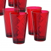 Набір склянок 4х650 мл Алмазні грані Certified International 20440-set червоний