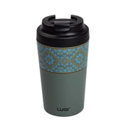 Термочашка 380 мл Вишиванка Yiwu HP-14-50GR сіро-зелена