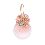 Елочный шар с ажурным украшением Айвори 10см Lefard 085-250