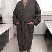 Халат вафельний унісекс Обійми шаль Big size 924 Cosy темно-сірий