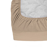 Простирадло однотонне на гумці Beige бязь 75% бавовна Good-Dream бежевий