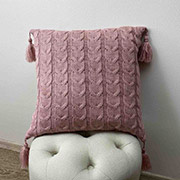 Наволочка в'язана декоративна Глорія коси Попіл троянди Прованс