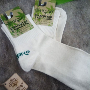 Шкарпетки конопляні зимові середні Ukono молочно-білі - Фото №3