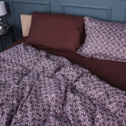 Постельное белье 22-1385 Brown Geometry сатин MirSon - Фото №3