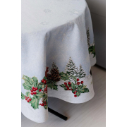 Скатертина новорічна гобеленова кругла Squirrel Прованс - Фото №4