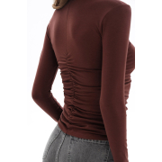 Лонгслів жіночий драпірований 25027 модал German Volf коричневий - Фото №7