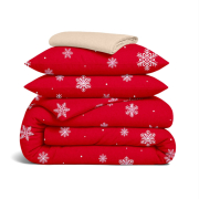 Постільна білизна Snowflakes Cranberry CS5 фланель Cosas простирадло на гумці - Фото №3